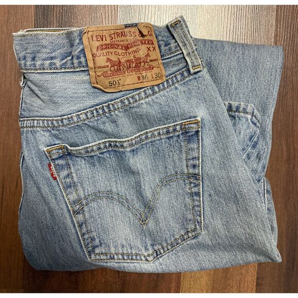 Vintage‎ Levi's 501xx Jeans Mens' Size 36x30 Button Fly Blue Denim L5155 537303 - Picture 5 of 6